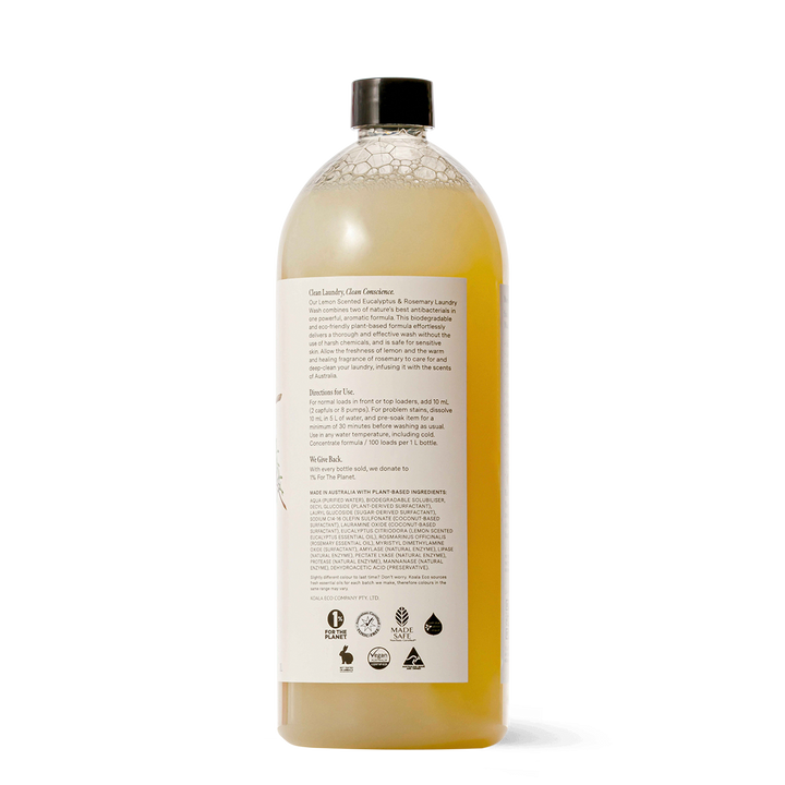 Natural Laundry Wash Refill - Lemon Scented Eucalyptus & Rosemary - 1L