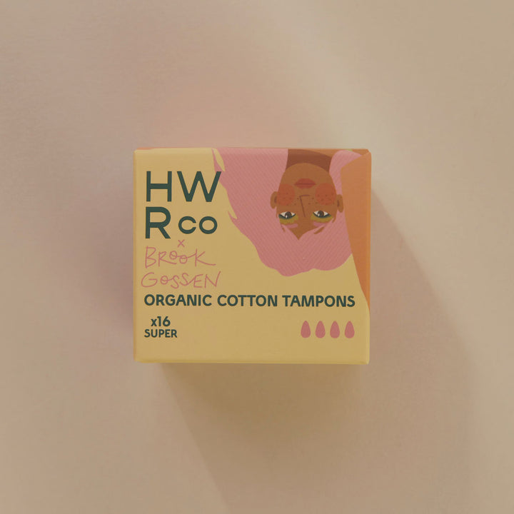 HWRco x Brook Gossen - Organic Cotton Super Tampons - 16 Pack