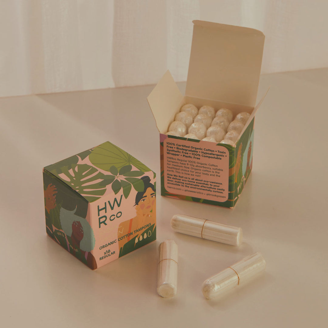 HWRco x Brook Gossen - Organic Cotton Regular Tampons - 16 Pack