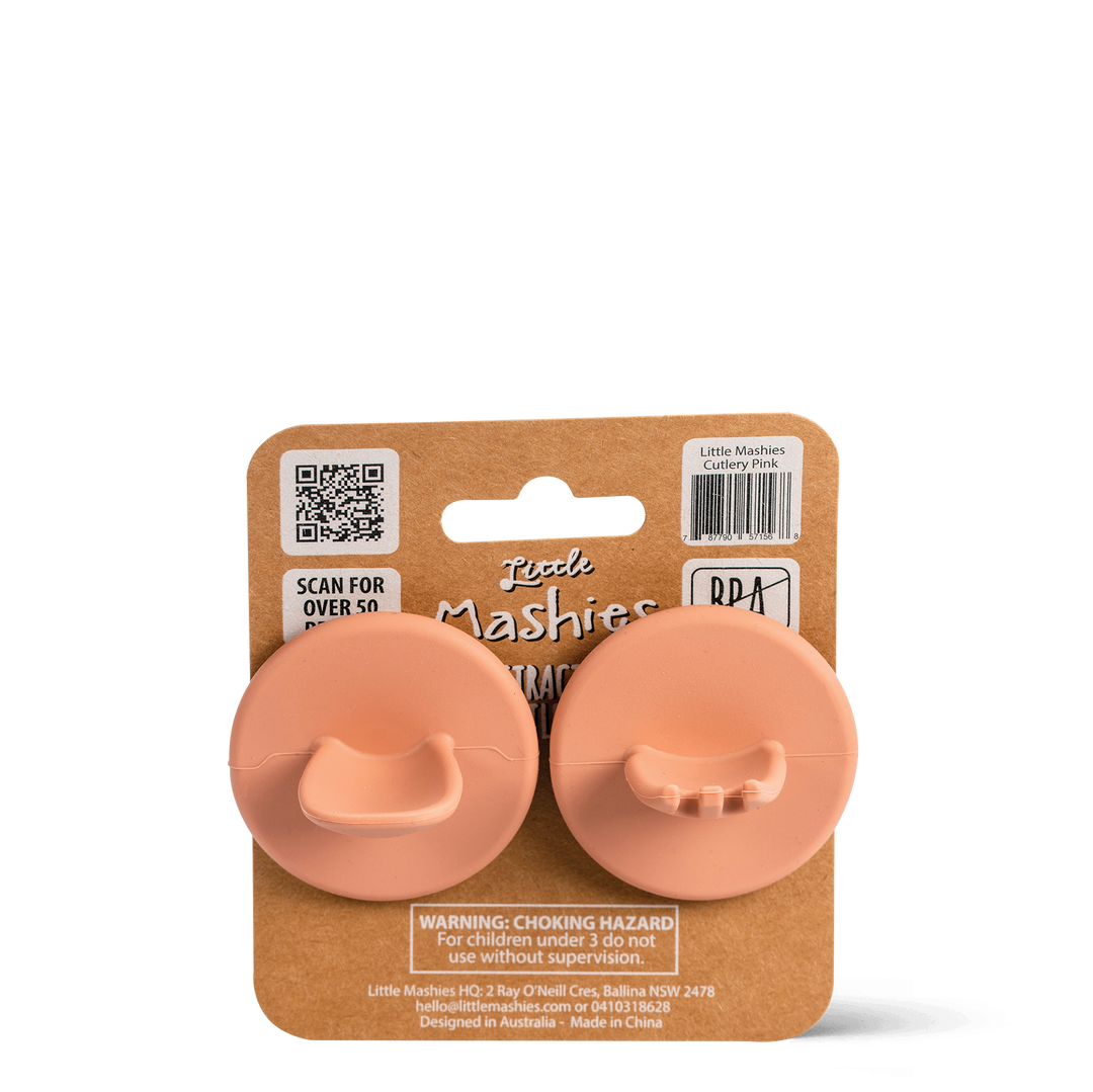 Silicone Distractor Cutlery - Blush Pink