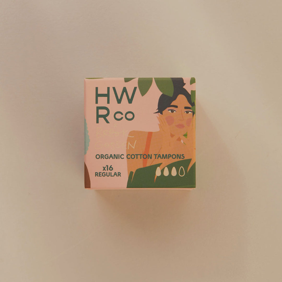 HWRco x Brook Gossen - Organic Cotton Regular Tampons - 16 Pack