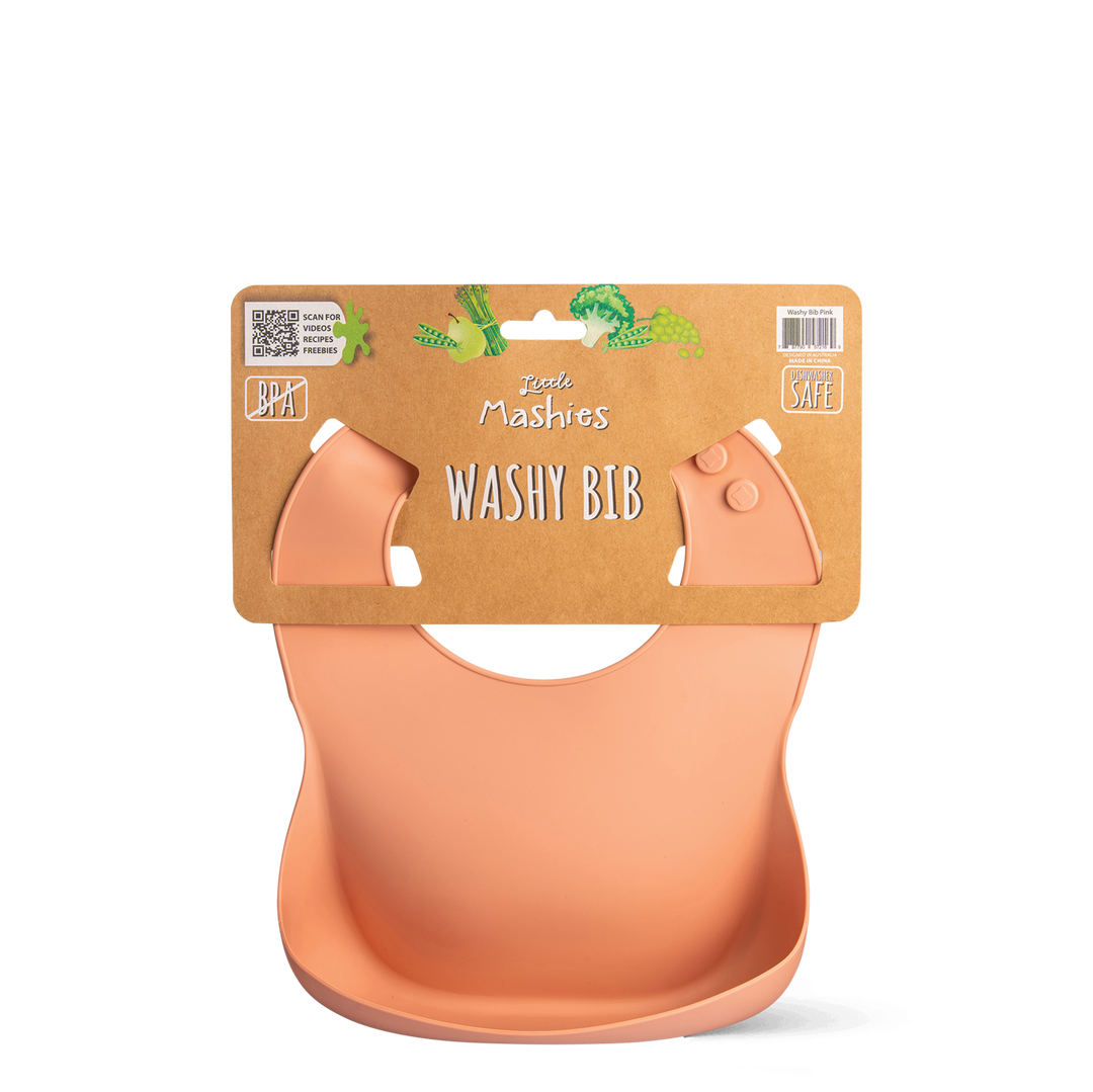 Silicone Washy Bib - Blush Pink