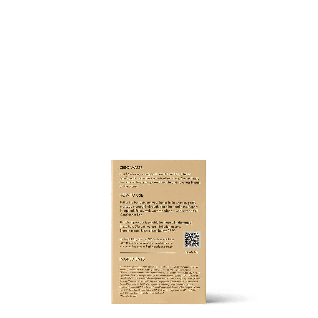 Shampoo Bar - Strengthening Mandarin + Cedarwood Oil - 100g