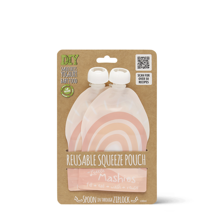 Reusable Squeeze Pouch - Rainbow 130ml - 2 Pack