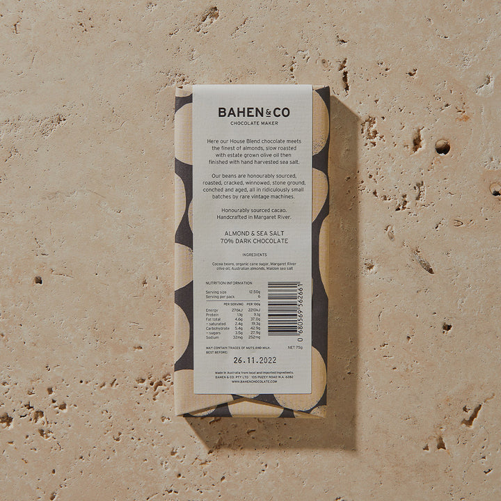 Almond & Sea Salt 70% Chocolate - 75g