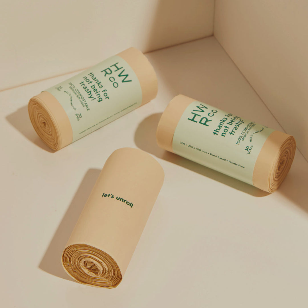 Certified 100% Compostable Medium 30L Bin Liner Roll - 30 Bags