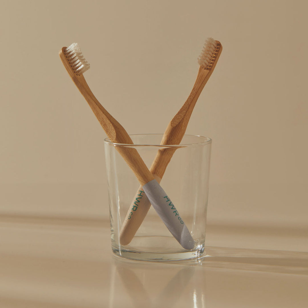 Sustainable Bamboo Soft Toothbrush - Blue & Cream - 2 Pack