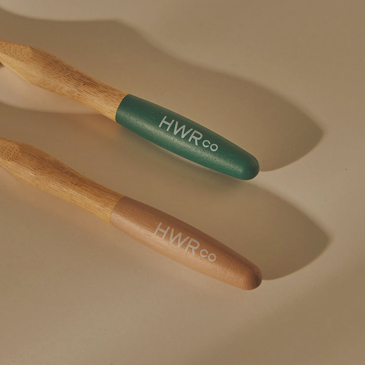 Sustainable Bamboo Medium Toothbrush - Coffee & Green - 2 Pack