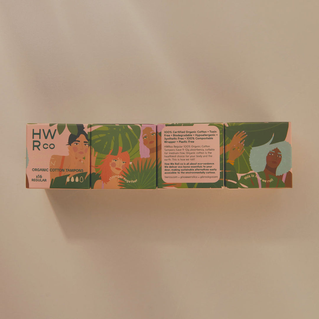 HWRco x Brook Gossen - Organic Cotton Regular Tampons - 16 Pack