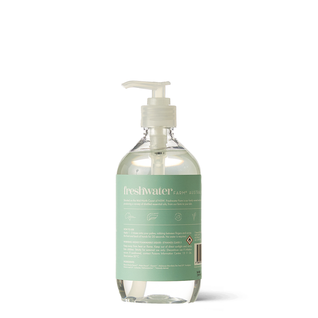 500ml Hand Sanitiser Gel - Tea Tree + Eucalyptus Oil