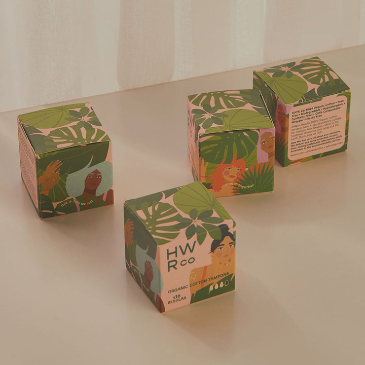 HWRco x Brook Gossen - Organic Cotton Regular Tampons - 16 Pack