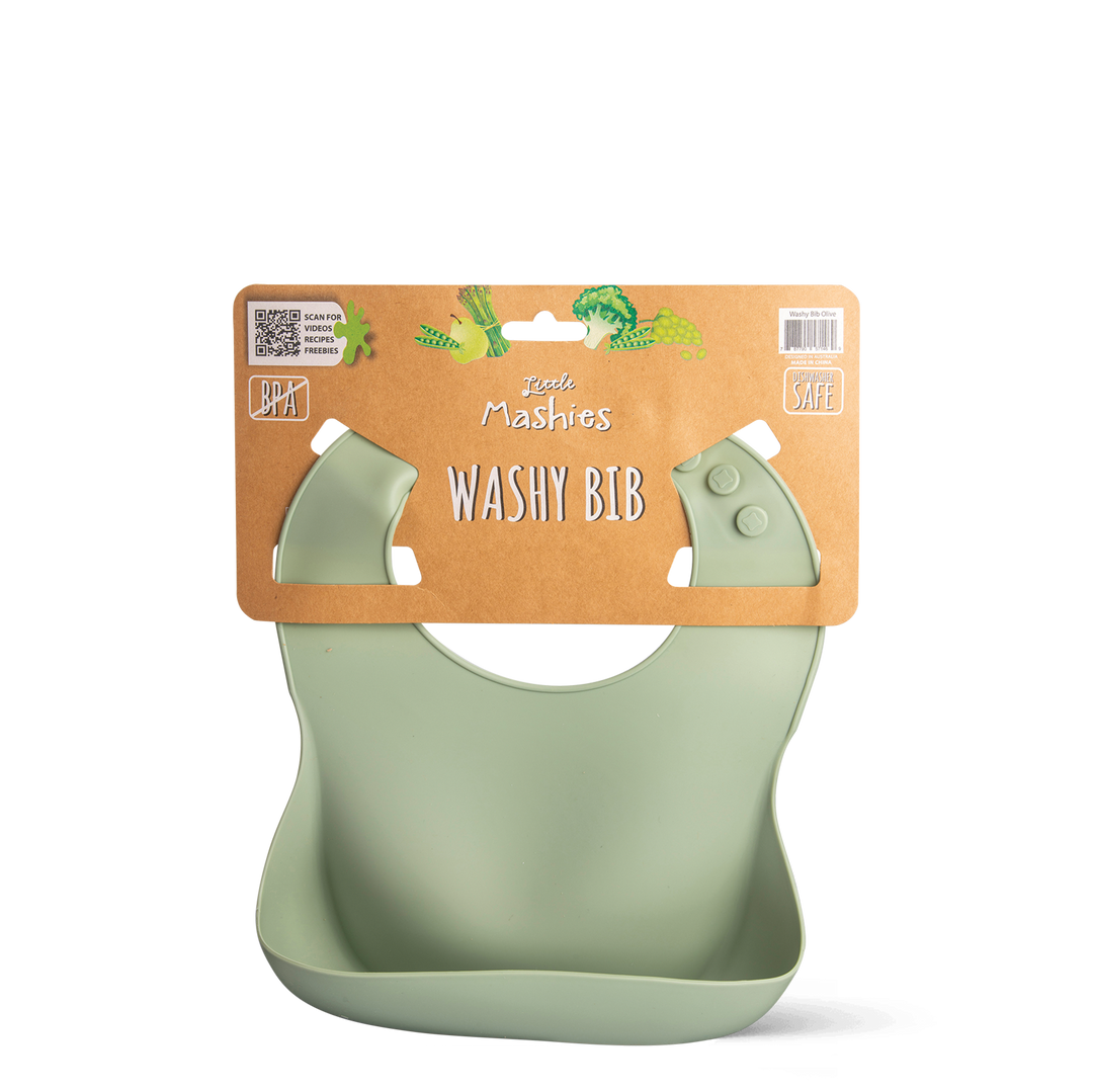 Silicone Washy Bib - Olive
