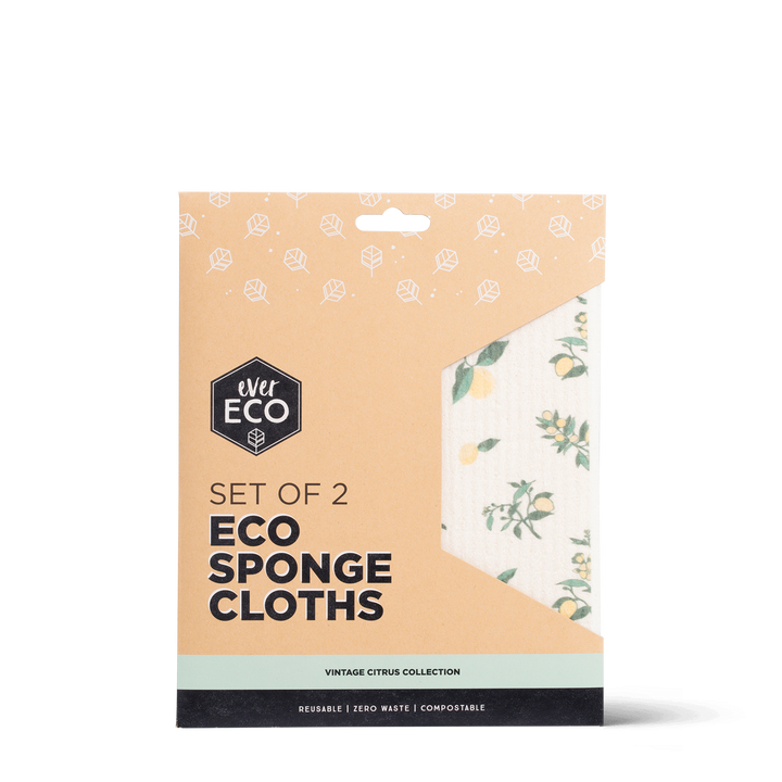 Eco Sponge Cloths - Vintage Citrus Print - 2 Pack