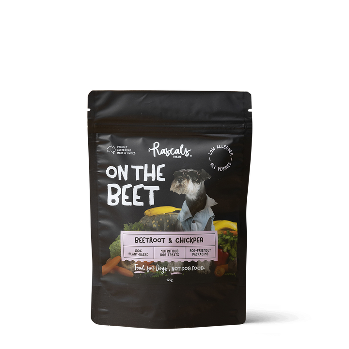 'On The Beet' 100% Plant-Based Dog Treats - Beetroot & Chickpea - 125g