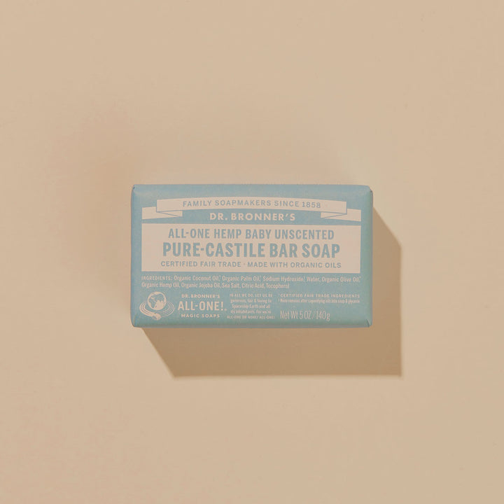Pure Castile Bar Soap - Baby Unscented - 140g
