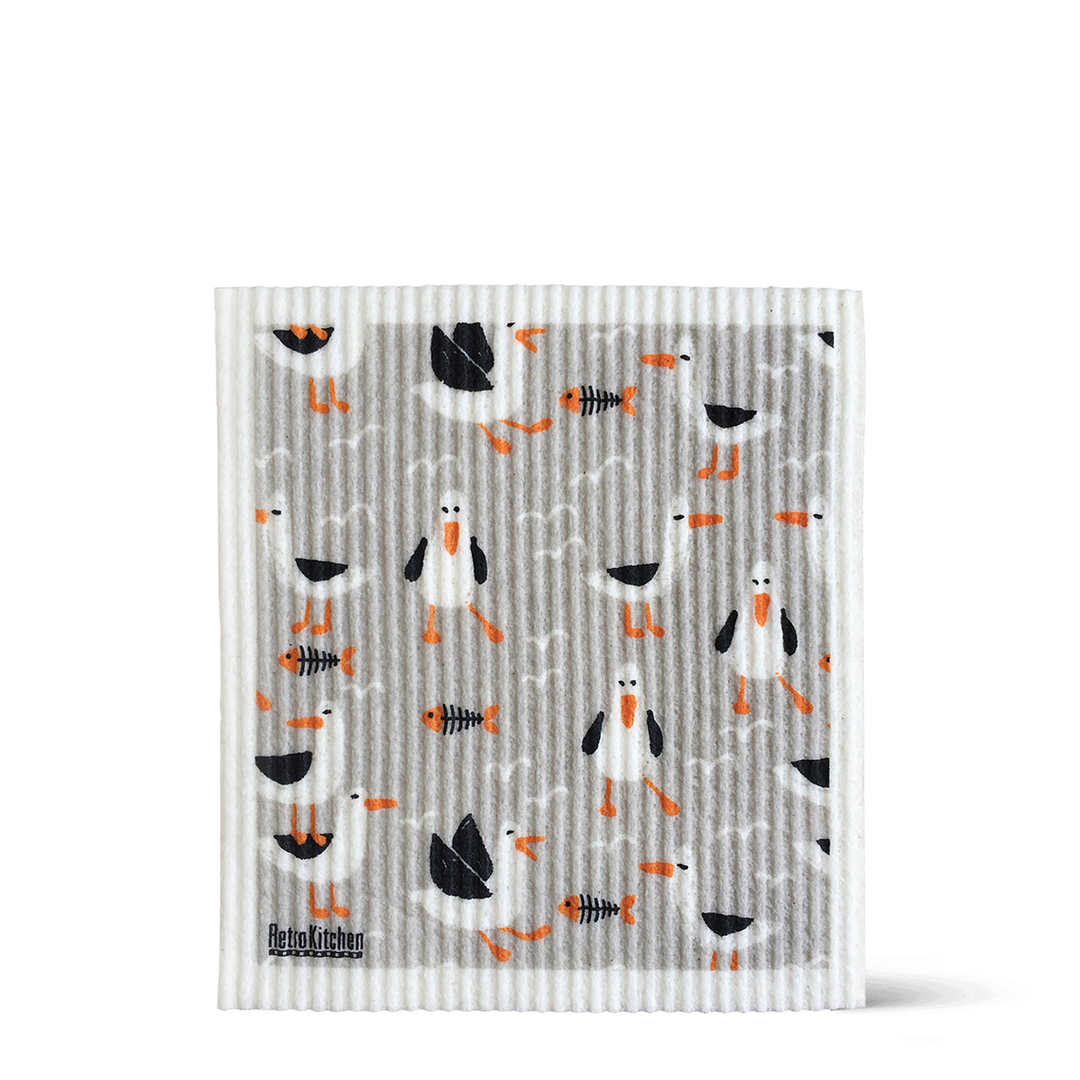 100% Compostable Sponge Cloth - Seagulls Print - 1 Pack