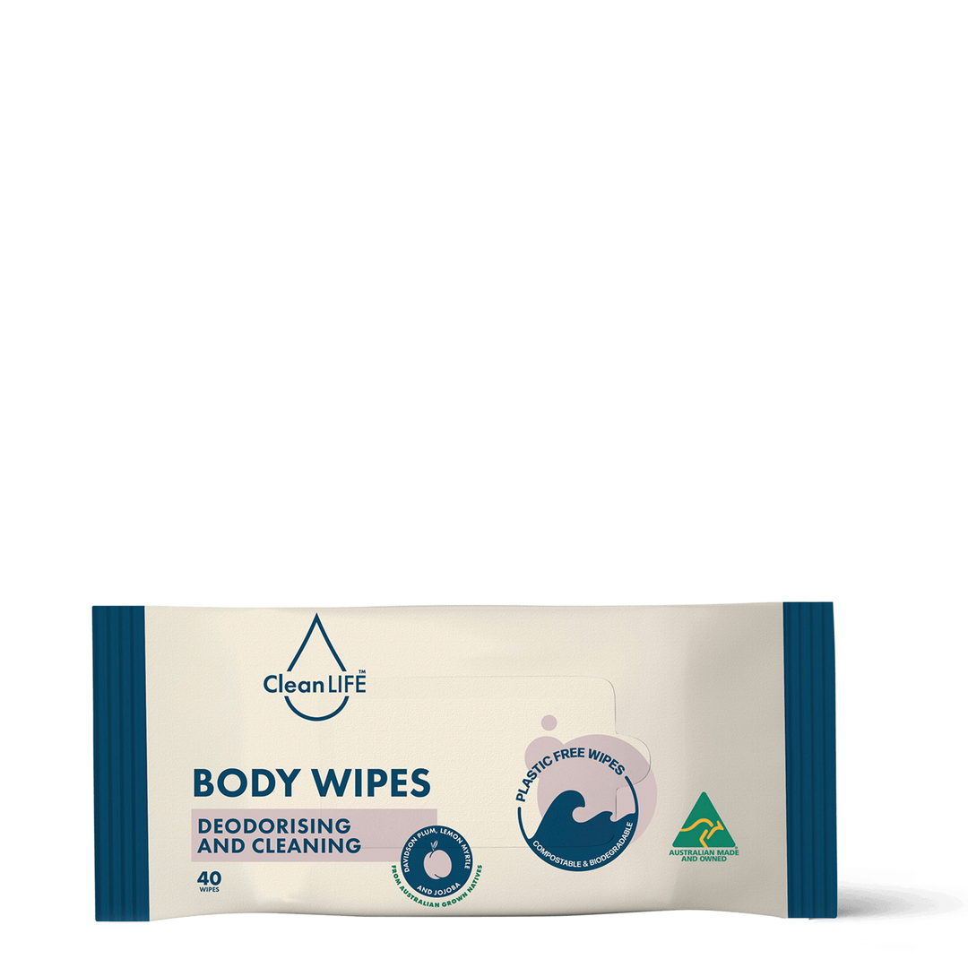 Body Plastic Free Wipes Deodorising and Cleaning - 40 Pack