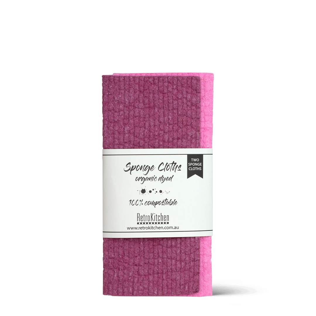 100% Compostable Sponge Cloth Organic - Dyed PlumDyed Plum - 2 Pack