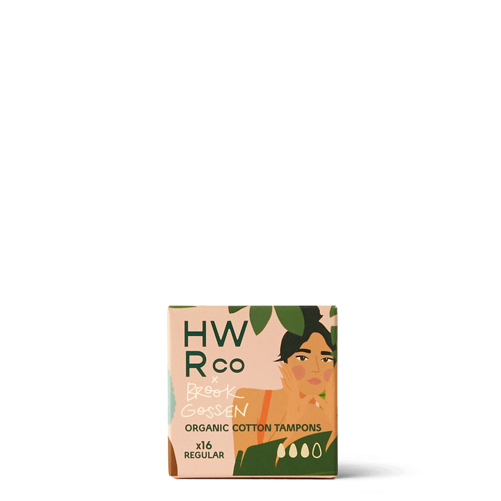 HWRco x Brook Gossen - Organic Cotton Regular Tampons - 16 Pack
