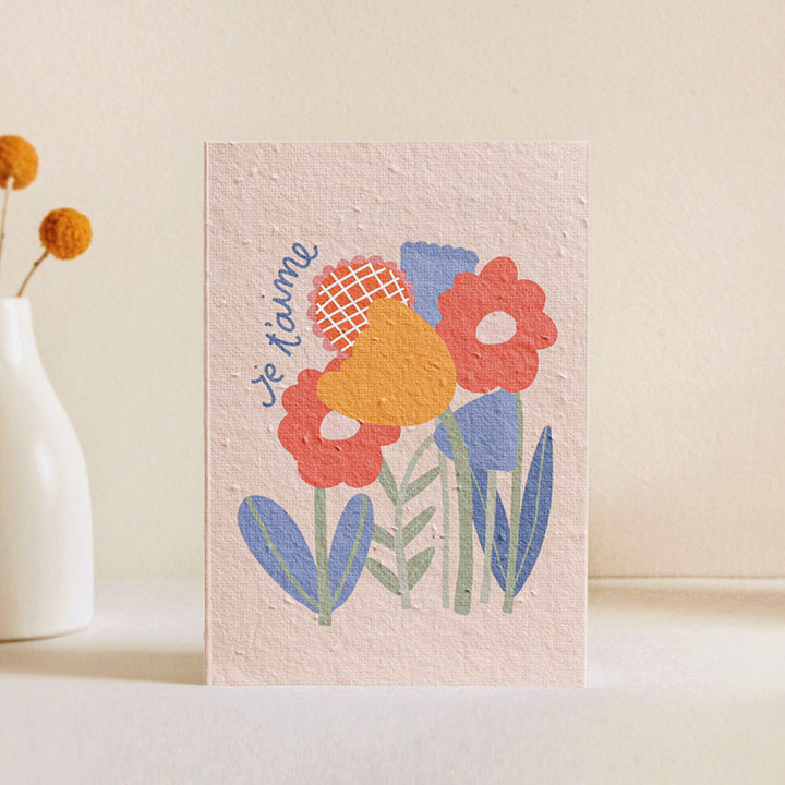 Je T'aime Blooming Plantable Card