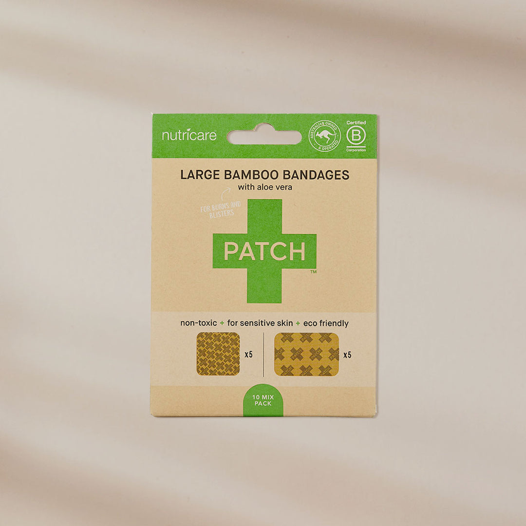 Aloe Vera Bamboo Bandages - Large Square and Rectangles - 10 Pack