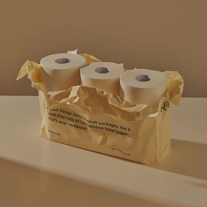 100% Bamboo Double Length Toilet Paper - 6 Naked Pack