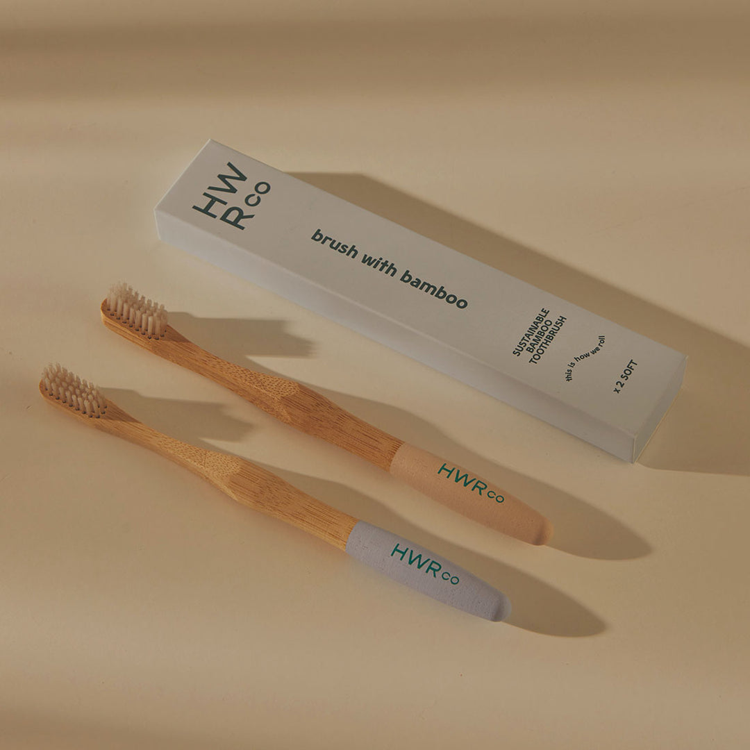 Sustainable Bamboo Soft Toothbrush - Blue & Cream - 2 Pack