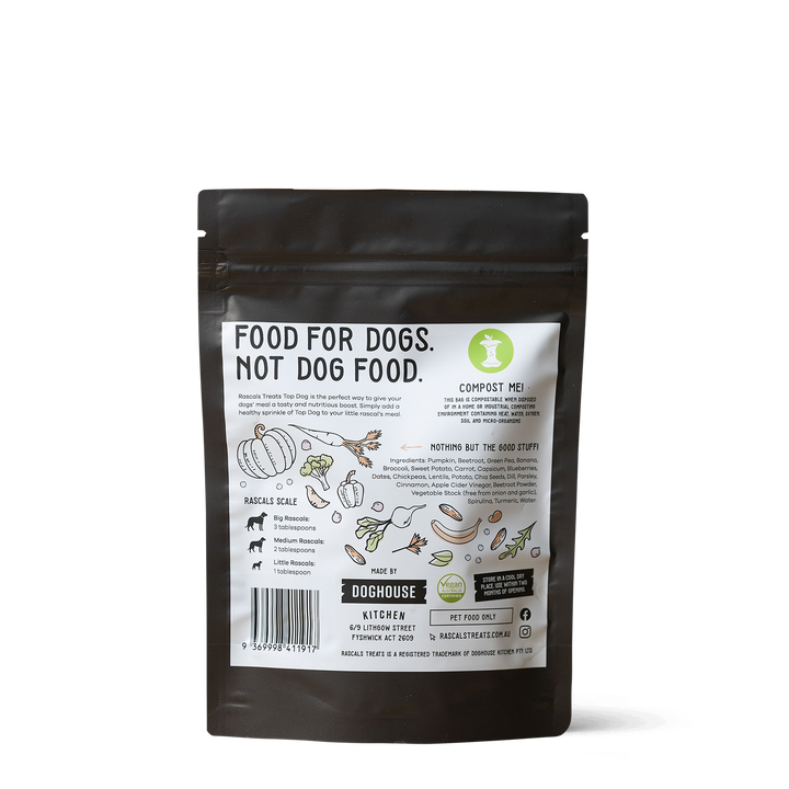 'Top Dog' Mixed Fruit & Vegetable 100% Plant-Based Dog Meal Topper - 175g