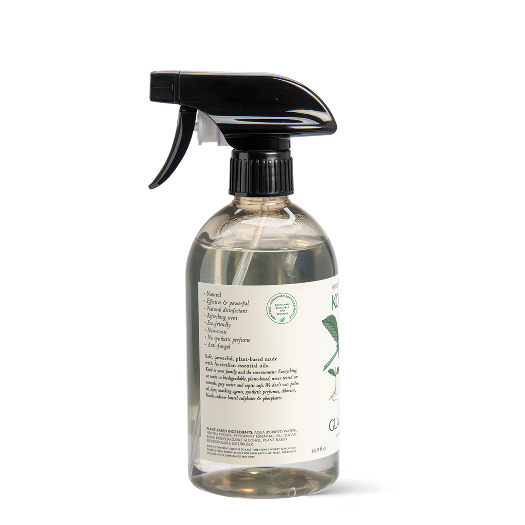 Natural Glass Cleaner Spray - Peppermint Essential Oil - 500ml