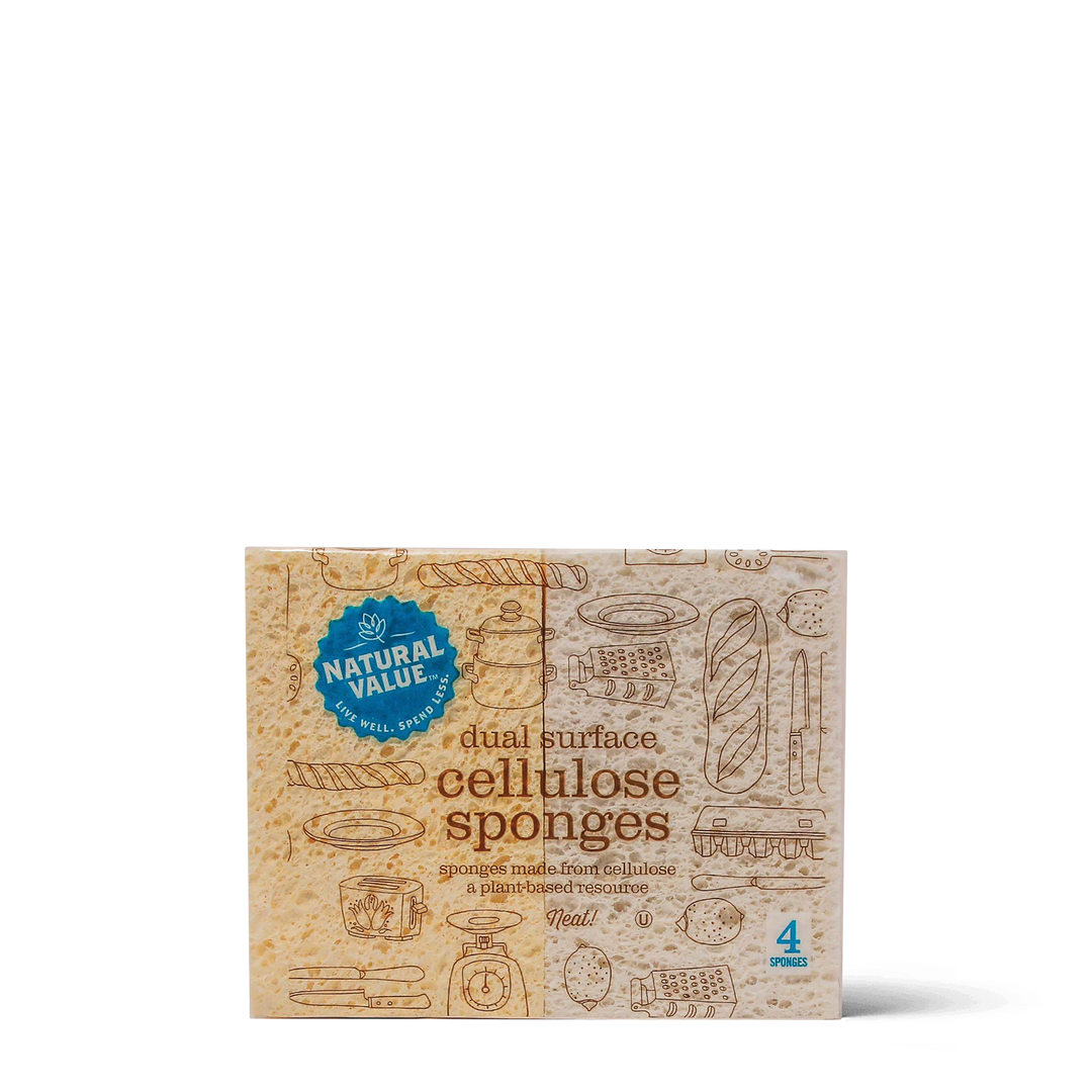 Dual Surface Cellulose Sponges - 4 Pack