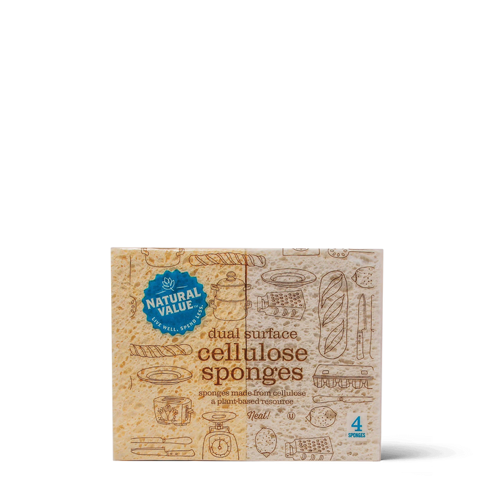 Dual Surface Cellulose Sponges - 4 Pack