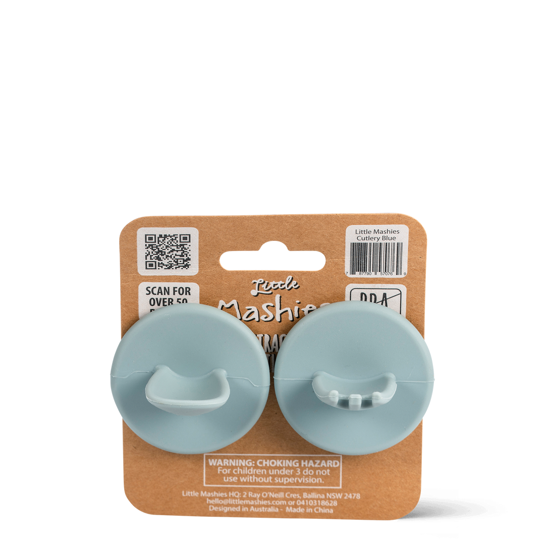 Silicone Distractor Cutlery - Dusty Blue